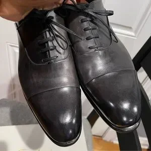 Brand New Santoni Drk Gray Lace-up Dress Shoes Sz 9 is841-2.jpg?v=1672196160 main image 4
